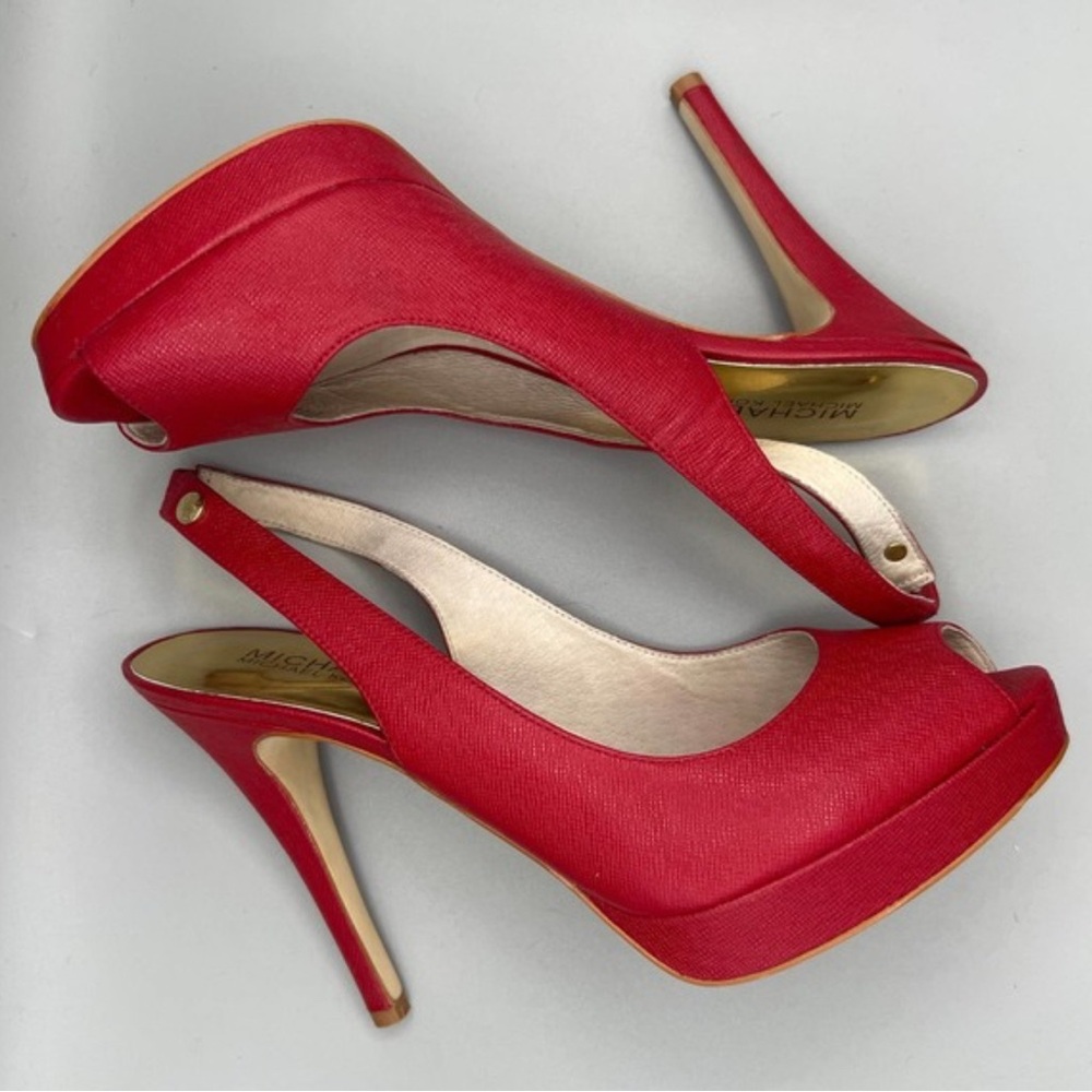 Michael Kors Pumps red leather size 7.5 W